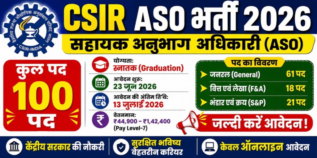 CSIR ASO Recruitment 2026