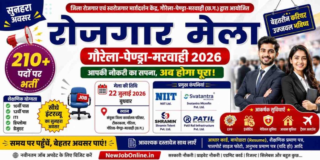 गौरेला-पेण्ड्रा-मरवाही रोजगार मेला 2026