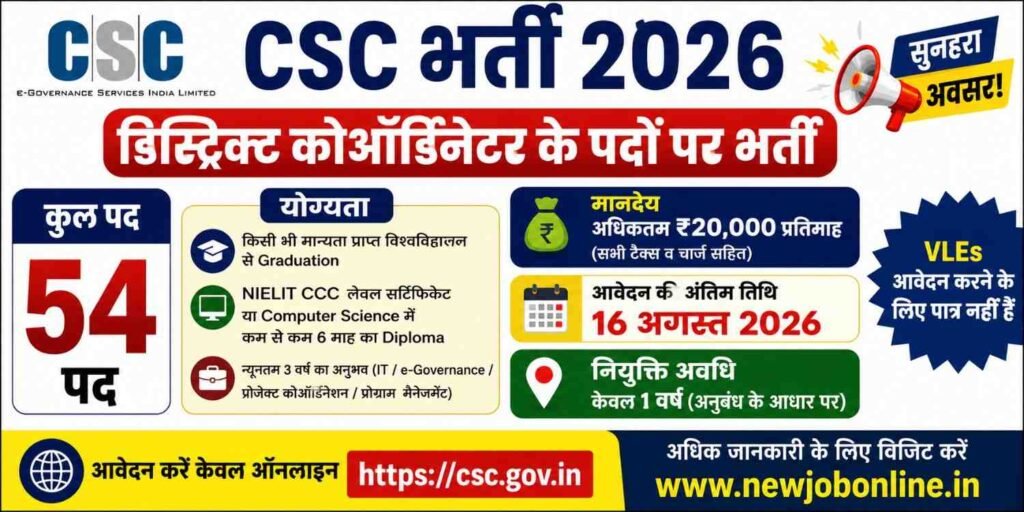 CSC District Coordinator Recruitment2026