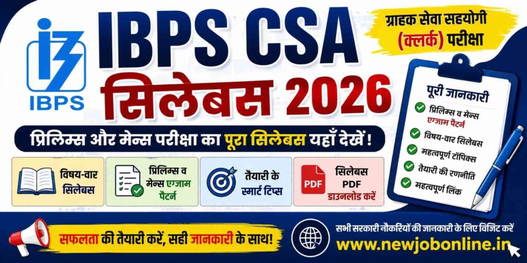 IBPS CSA Syllabus 2026