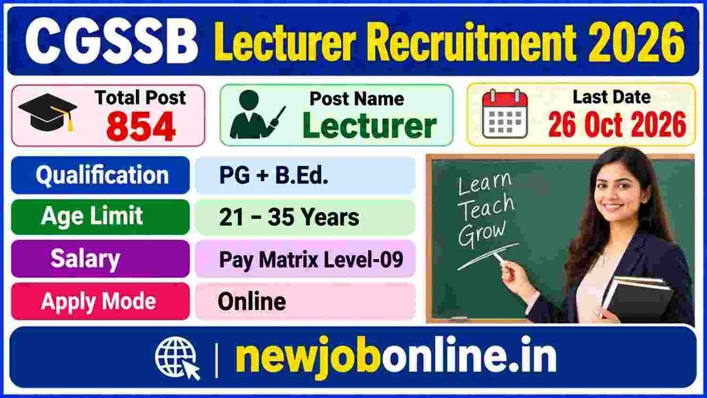 CGSSB Lecturer Recruitment 2026